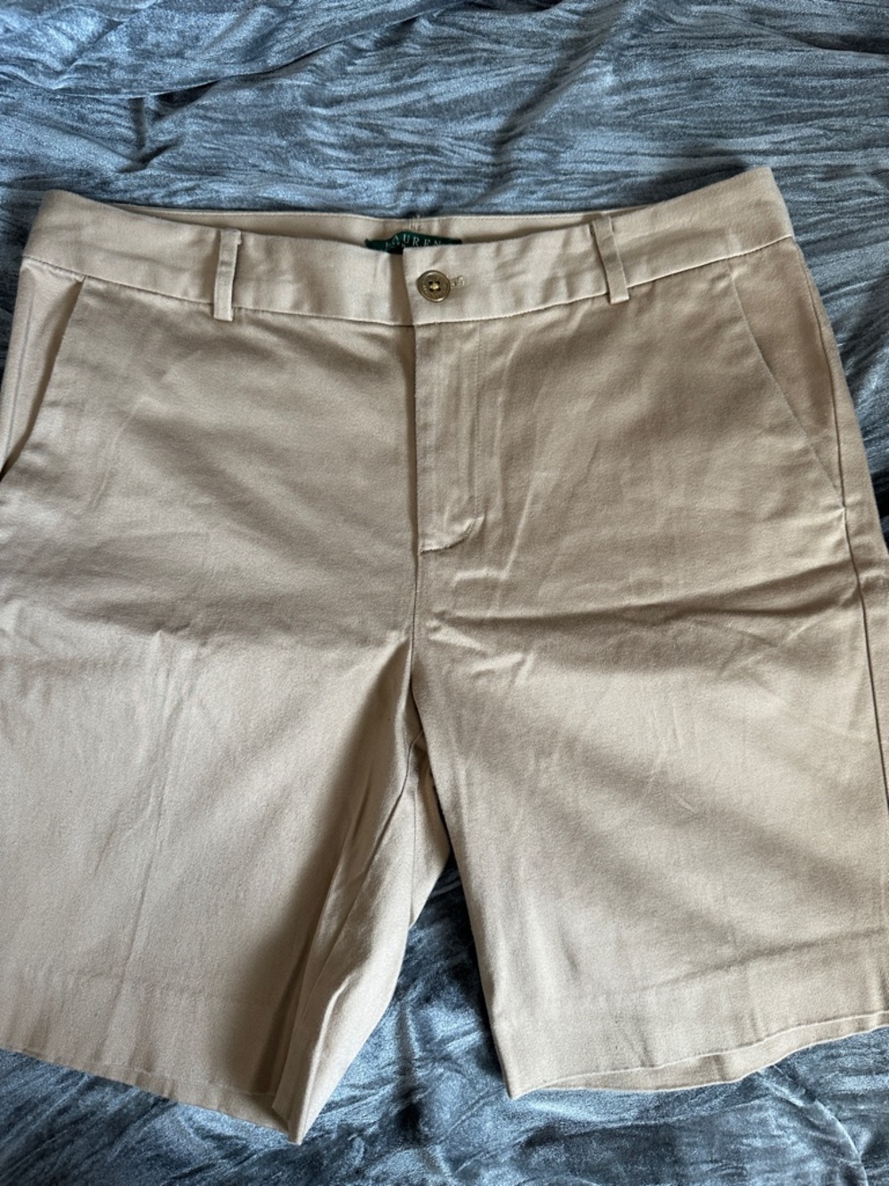 Lauren Ralph Lauren Tan Khaki Mid-Rise Dress shorts